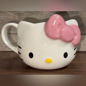 Cute 🥰 Sanrio Hello Kitty with Pink Bow Figural Face Head Ceramic coffee mug